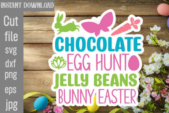 Chocolate Egg Hunt Jelly Beans Bunny Easter Graphics for Crafts