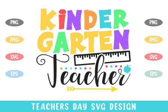 Kinder Garten Teacher Colorful Teachers Graphics and Crafts