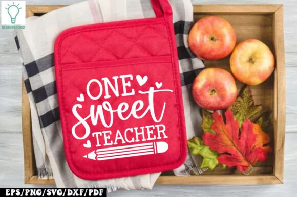 One Sweet Teacher Pot Holder SVG: Graphics for Crafts
