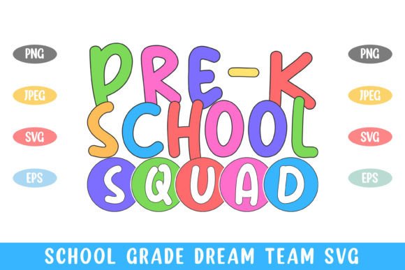 Pre K Squad School Kid Graphics for Crafts