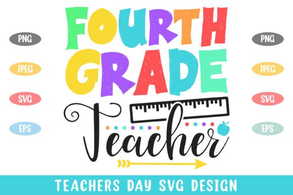Reviewing the 4th Grade Teacher Colorful Teachers Day Design