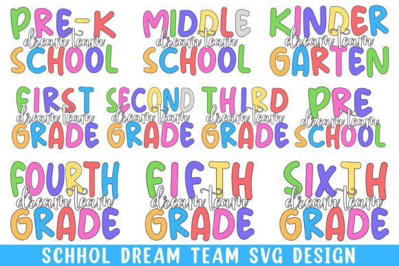 School Kids Dream Team Svh Bundle: Graphics for Crafts