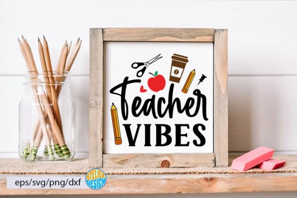 Teacher Vibes SVG: Graphics for Crafts