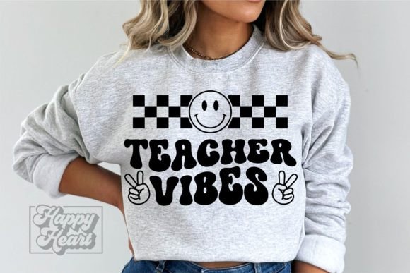 Teacher Vibes SVG: Retro Graphics for Crafts
