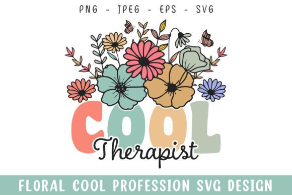 Vintage Floral Therapist Graphics for Crafts